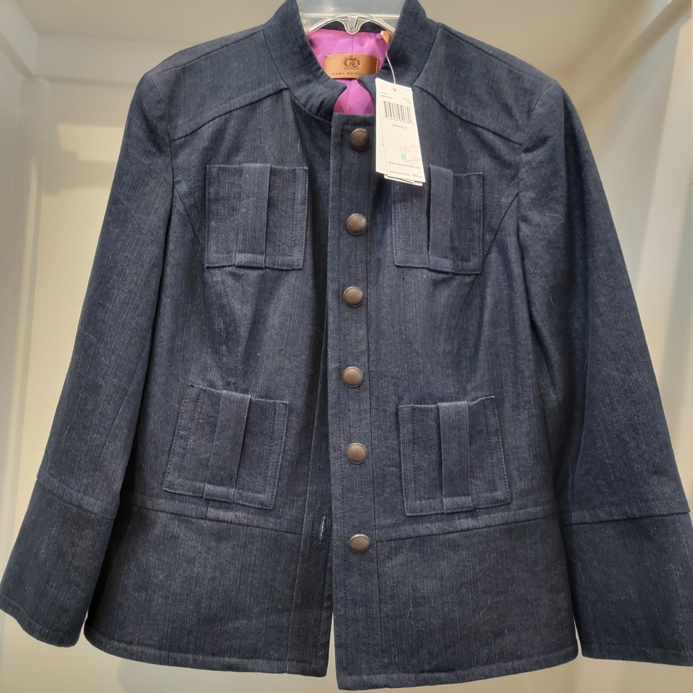 NWT Dana Buchman Dark Blue Jean Jacket